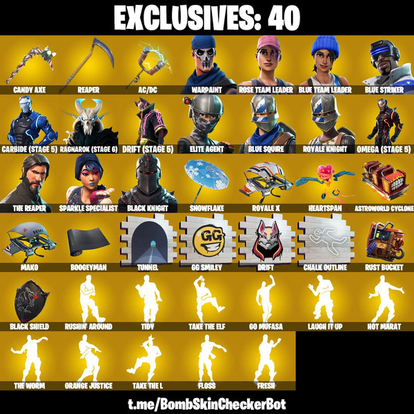 [PC/PSN/XBOX] 223 Black Knight | Sparkle Specialist | The Reaper | Omega | Royale Knight | Blue Squire | Elite Agent | Drift | Ragnarok | Carbide | Blue Striker , Full acces