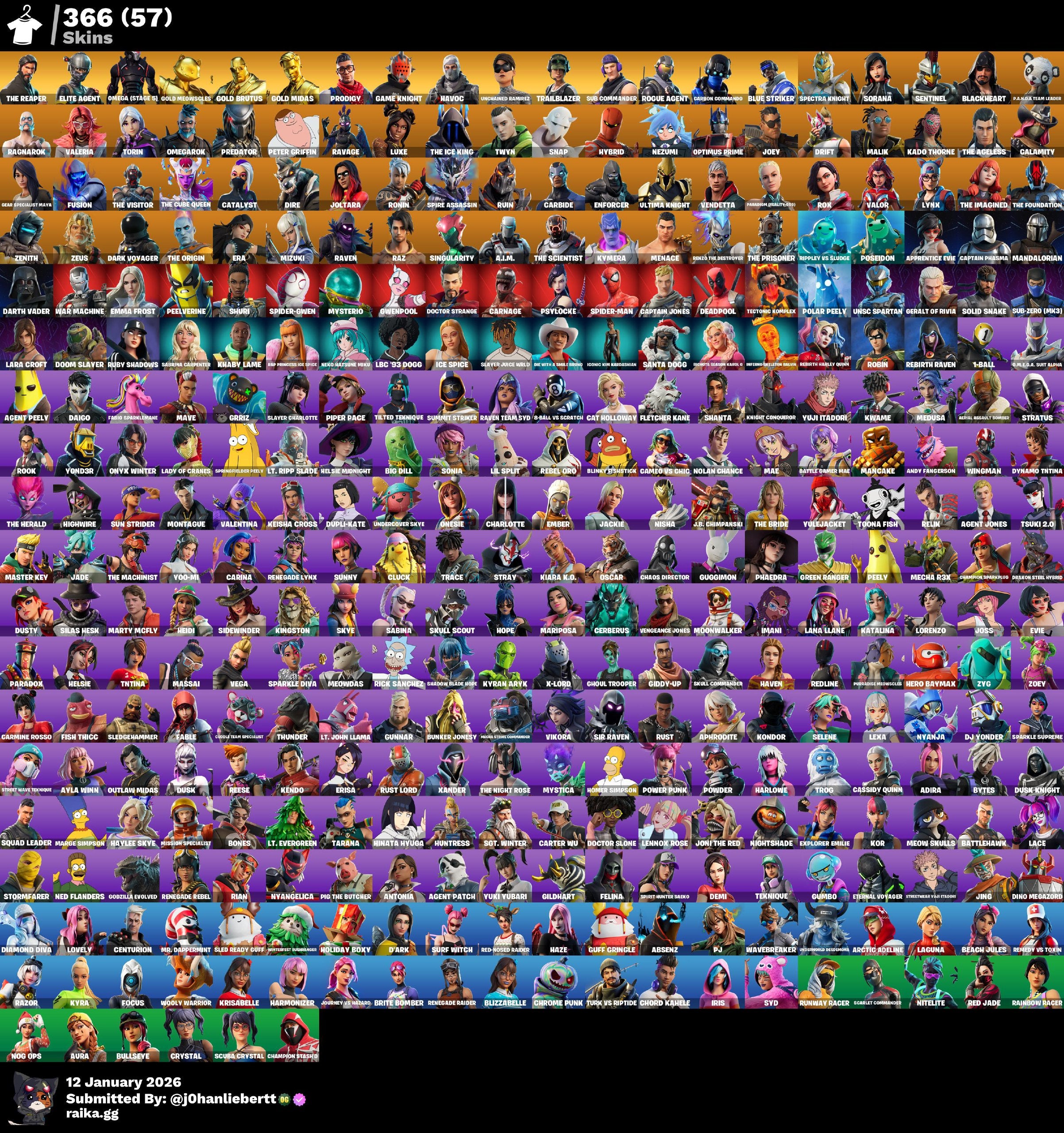 [PC/PSN/XBOX] 591 skins | OG STW | Renegade Raider | Aerial Assault Trooper | Dark Vertex | Blue Squire | Royale Knight | Gold TNTina | Gold Brutus | 3200 VB